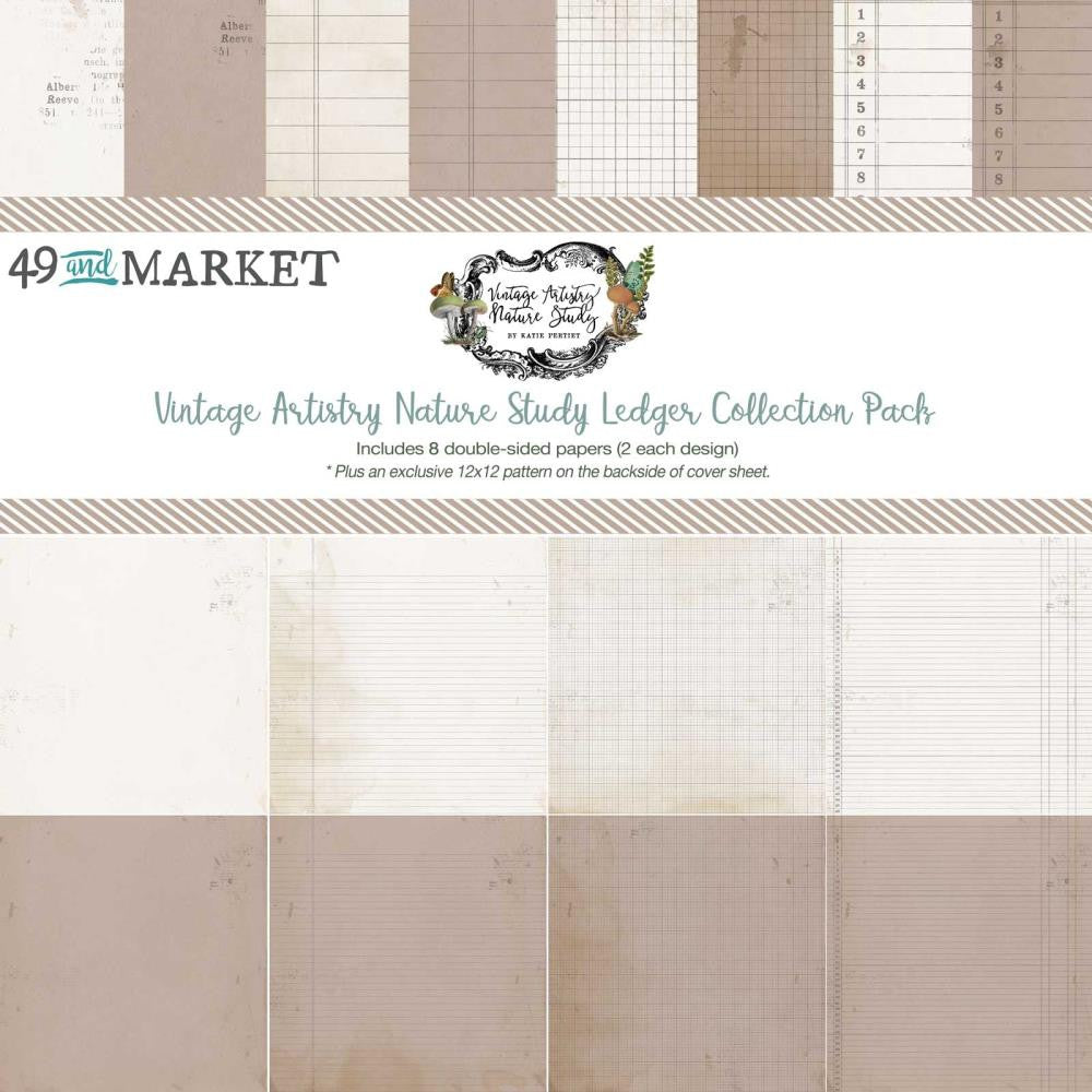 49 and Market Vintage Artistry Nature Study 12x12 Ledger Collection Pack